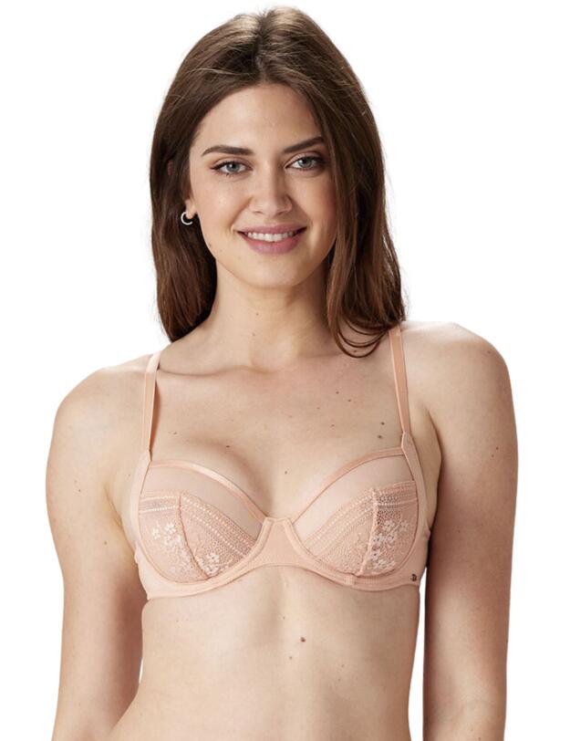 Pretty Polly Botanical Lace Balconette Bra Blush