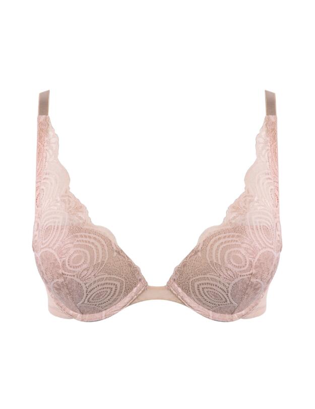 Wonderbra Refined Glamour Triangle Plunge Bra Creamy Pearl