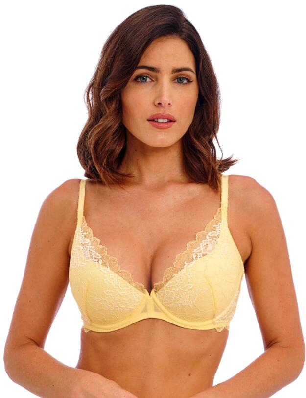Wacoal Lace Perfection Underwired Plunge Bra Lemon Sorbet