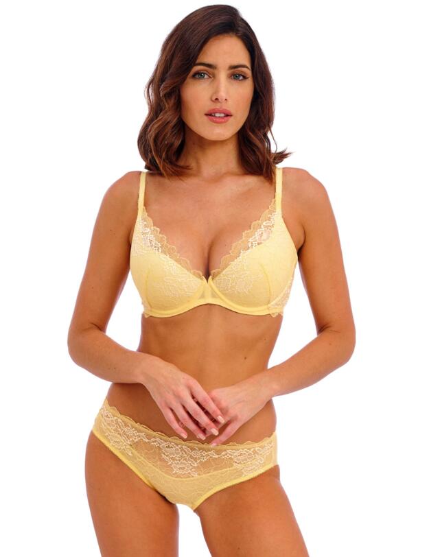 Wacoal Lace Perfection Underwired Plunge Bra Lemon Sorbet
