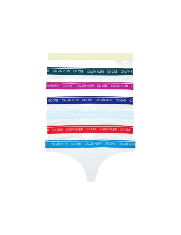 Calvin Klein CK One 7 Pack Thongs White Bodies with Multi WB