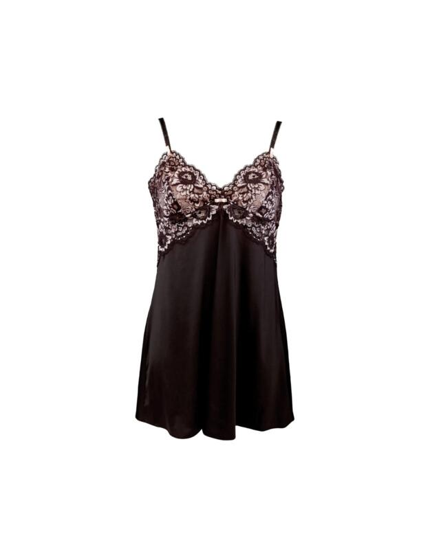 Pour Moi Opulence Chemise Black/Pink