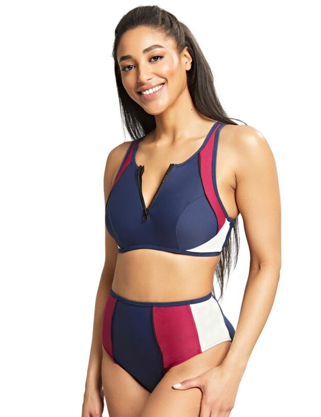 Panache Limitless High Waist High Leg Bikini Pant Navy/Orchid 