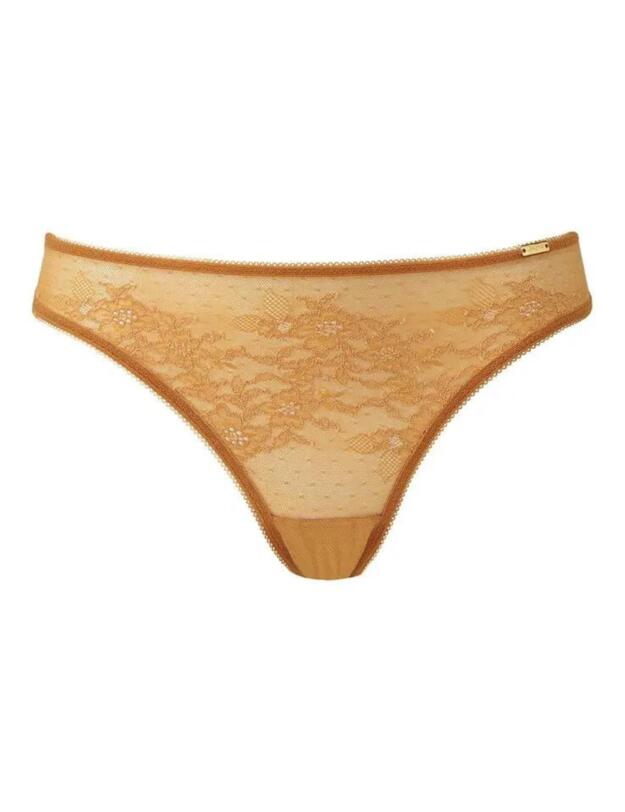 Gossard Glossies Lace Brief Spiced Honey