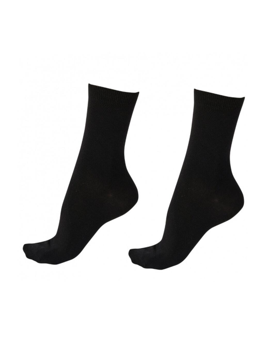 Pretty Polly Bamboo Socks 2-Pack Plain Socks Black