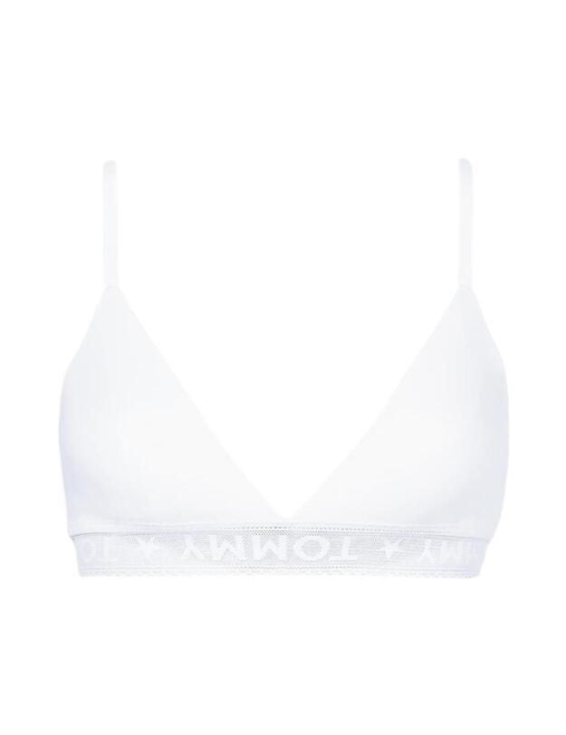 Tommy Hilfiger Logo Lace Spacer Cup Triangle Bra White