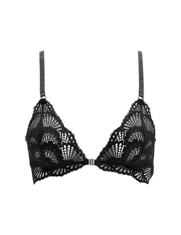 Tommy Hilfiger Sheer Lace Triangle Bra Black 