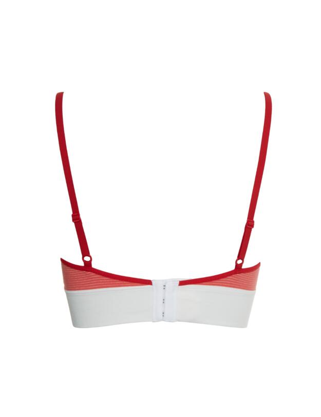 Tommy Hilfiger Seamless Longline Bralette Bra Seamless Stripe Primary Red
