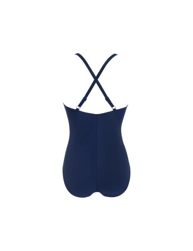 Pour Moi Energy Recycled Material V Neck Swimsuit Navy/Aqua 