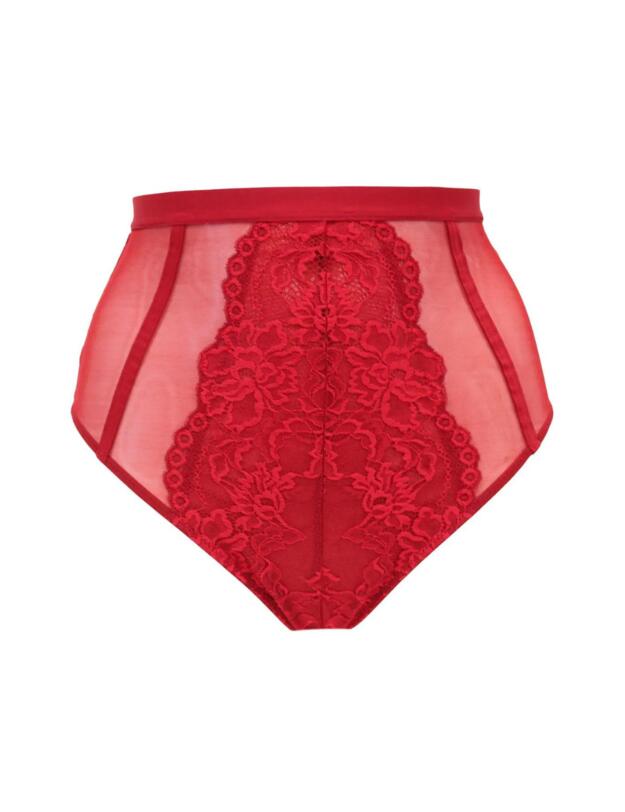 19201 Pour Moi Statement Deep Lace up Brief - 19201 Red