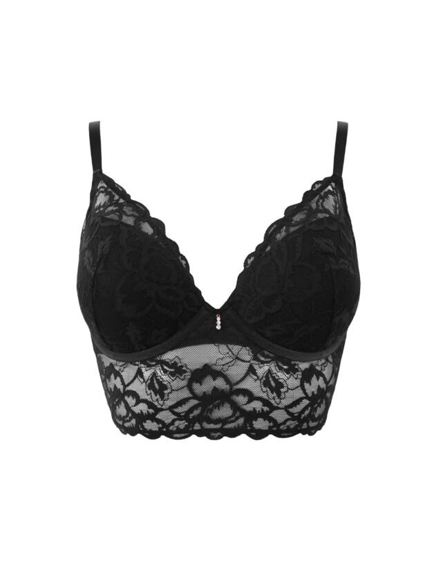 Pour Moi Manhattan Padded Longline Bra Black 