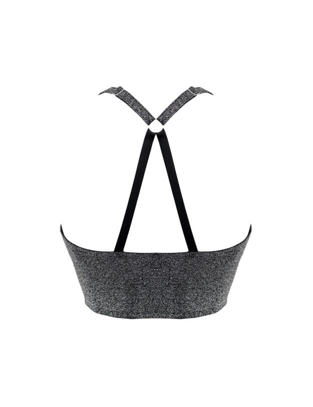 Pour Moi All That Glitters Longline Front Fastening Bra Silver 