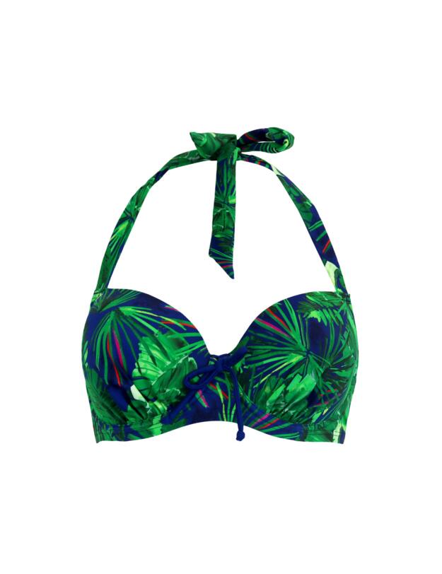 Pour Moi Pacific Beach Halterneck Bikini Top Navy Fern
