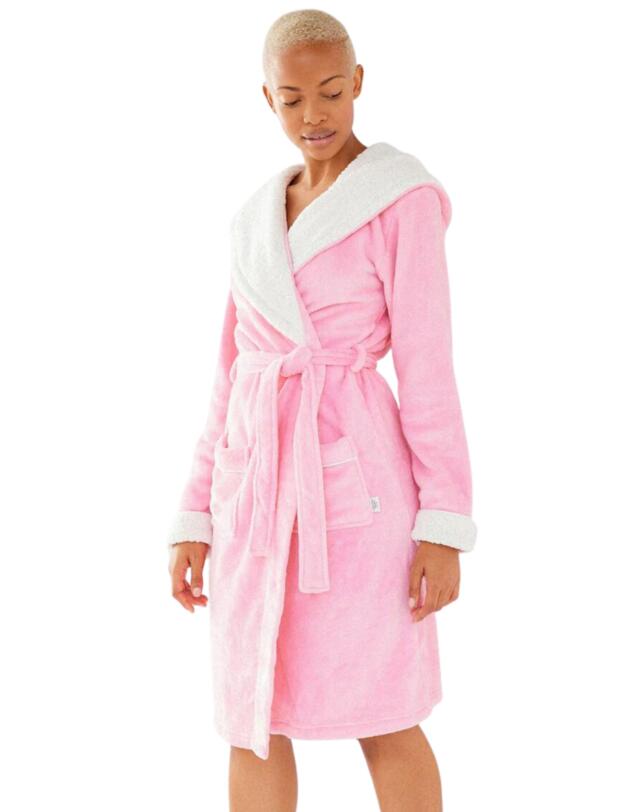 Chelsea Peers Fluffy Hooded Robe Pink