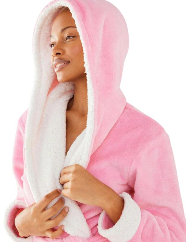 Chelsea Peers Fluffy Hooded Robe Pink