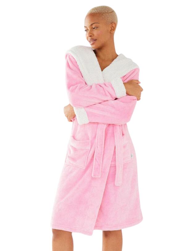 Chelsea Peers Fluffy Hooded Robe Pink