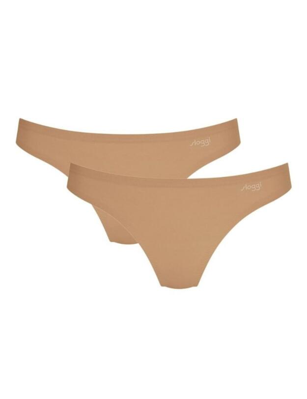 Sloggi Zero One 2 Pack Tanga Briefs Cognac