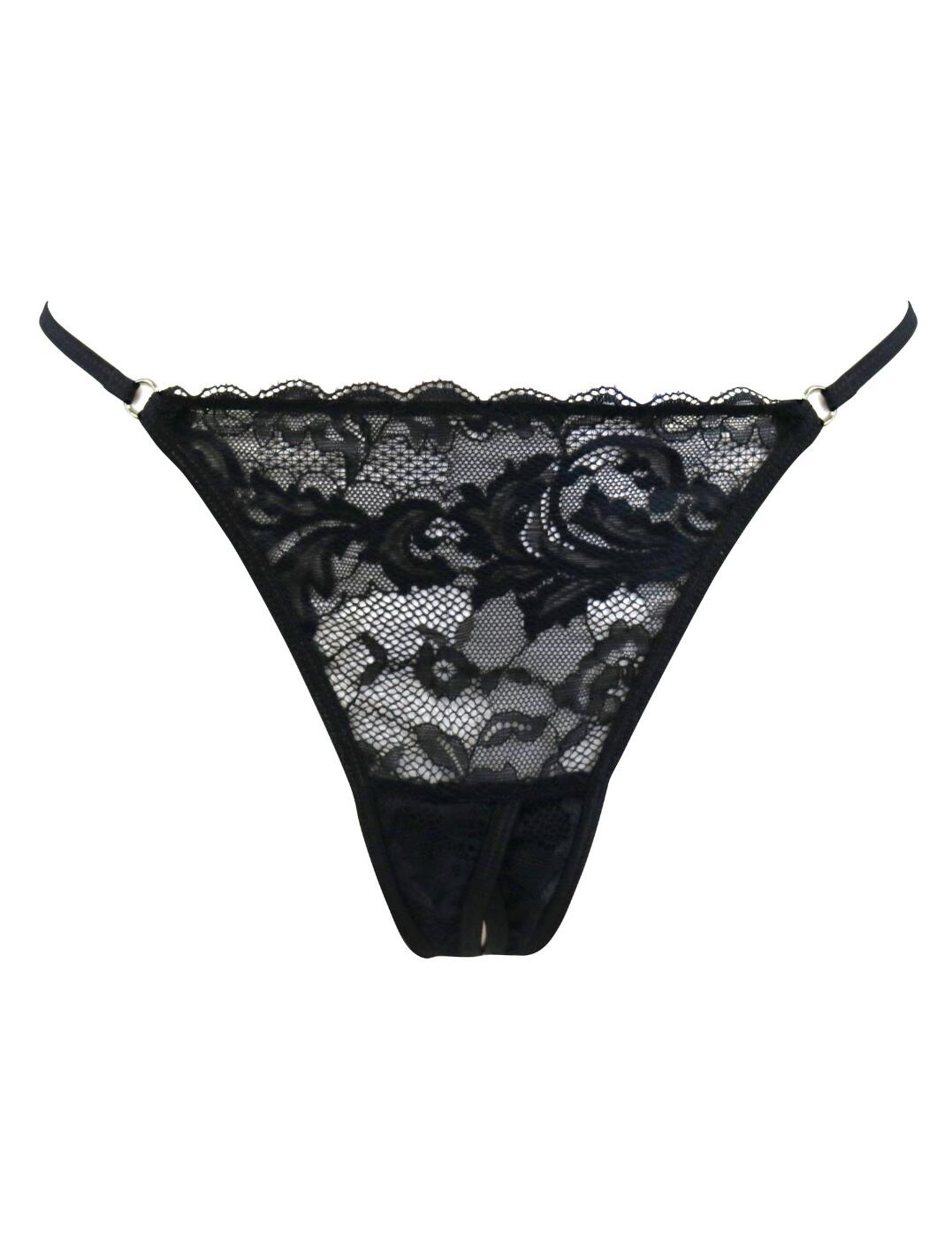 Pour Moi For Your Eyes Only Crotchless Thong - Belle Lingerie