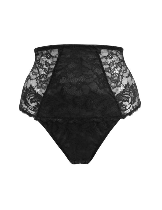 Pour Moi For Your Eyes Only High Waist Crotchless Thong Black 
