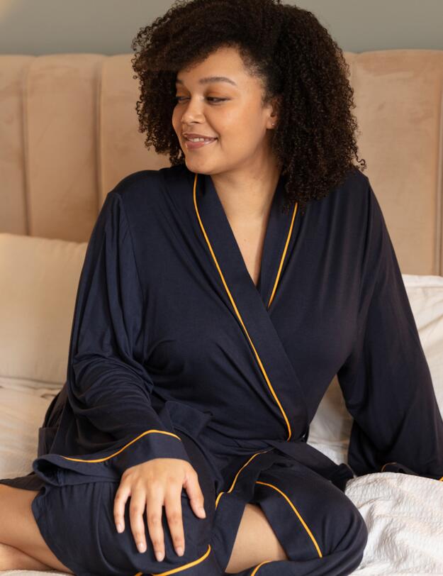 Cyberjammies Cosmo Long Dressing Gown Navy