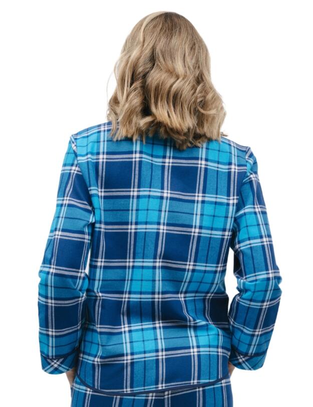 Cyberjammies Bea Pyjama Top Blue Check