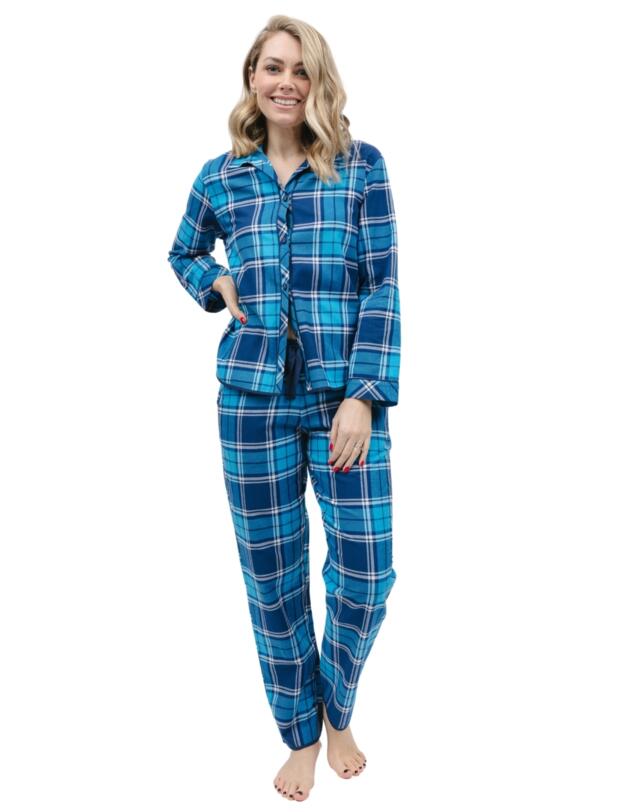 Cyberjammies Bea Pyjama Top Blue Check