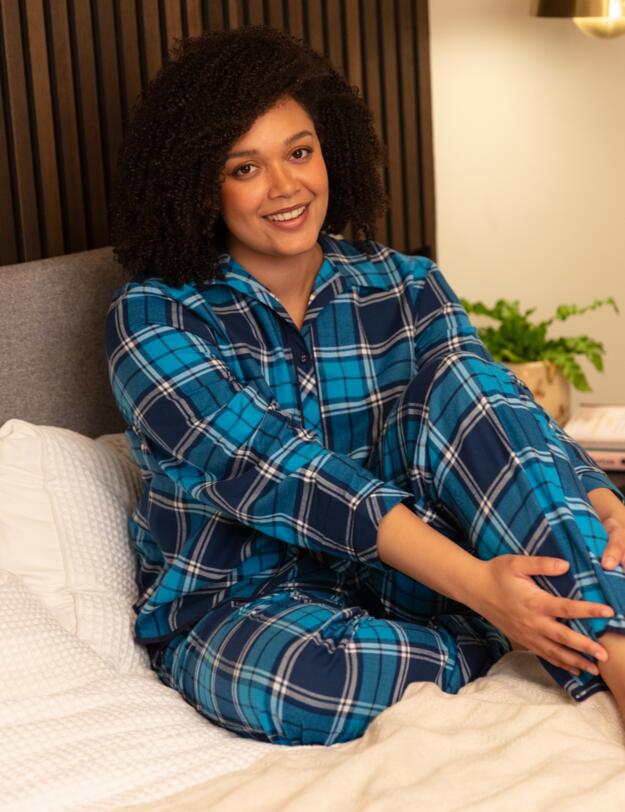 Cyberjammies Bea Pyjama Bottoms Blue Check