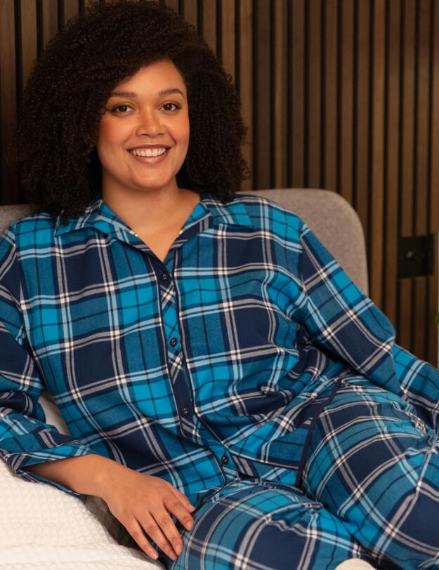 Cyberjammies Bea Pyjama Bottoms Blue Check
