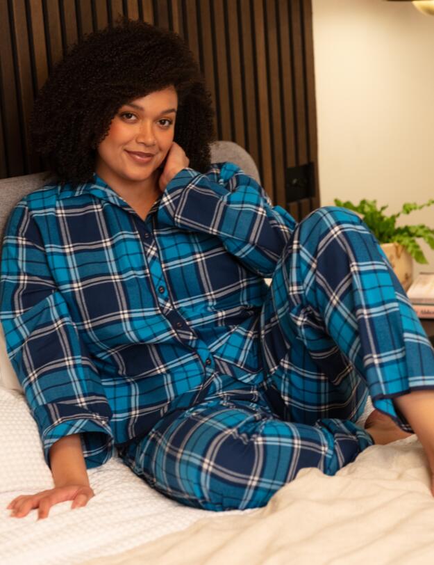 Cyberjammies Bea Pyjama Bottoms Blue Check