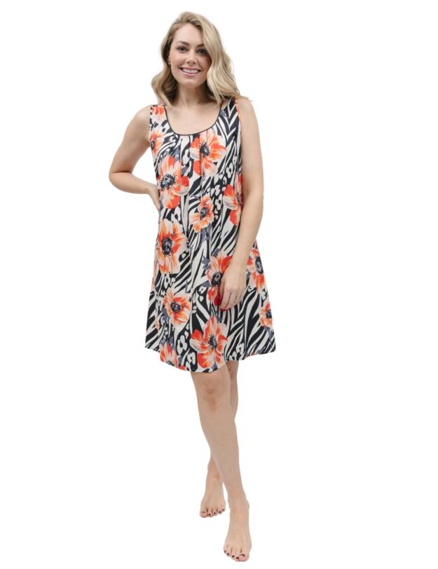 Cyberjammies Nicole Chemise Charcoal Animal Print Floral Print