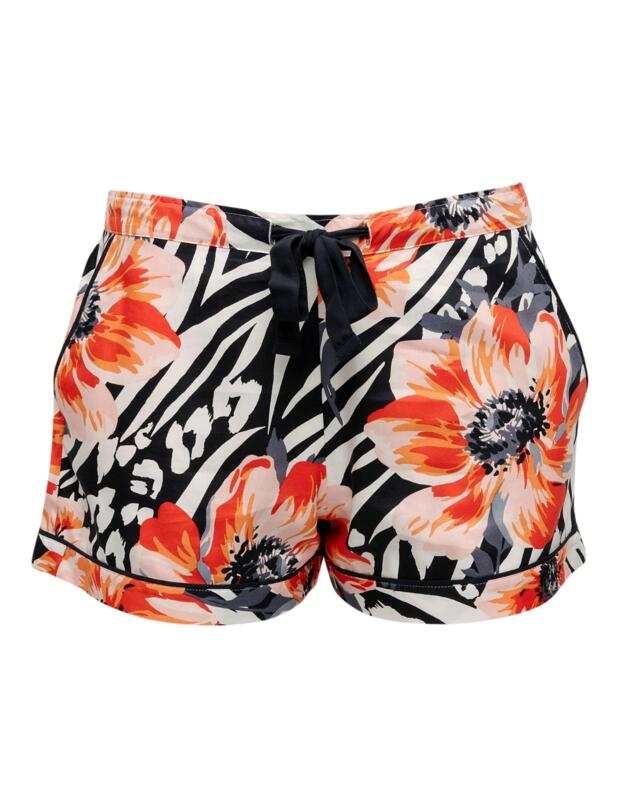 Cyberjammies Nicole Pyjama Shorts Charcoal Animal Floral Print