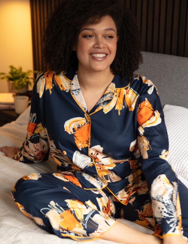 Cyberjammies Cosmo Pyjama Bottoms Navy Floral Print