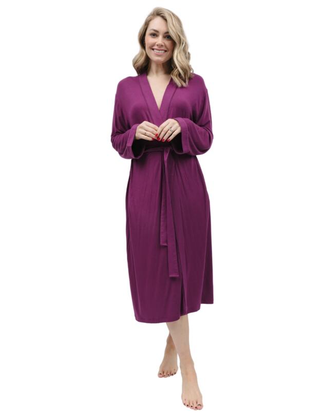 Cyberjammies Carina Long Dressing Gown Magenta 