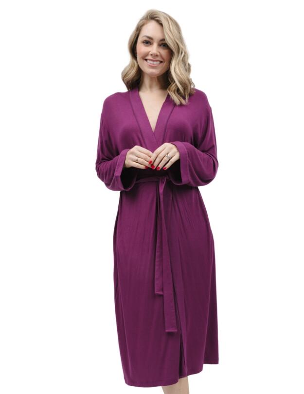 Cyberjammies Carina Long Dressing Gown Magenta 