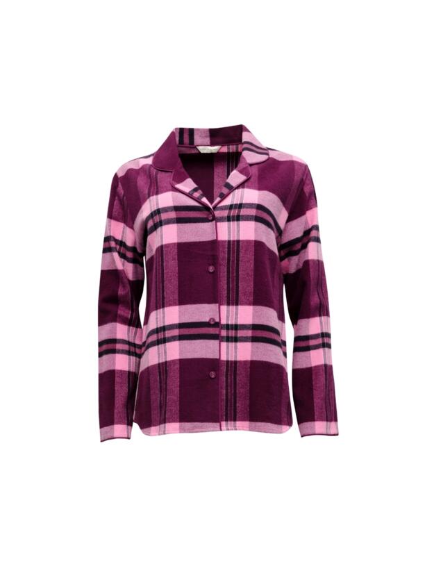 Cyberjammies Eve Pyjama Top Magenta Check 