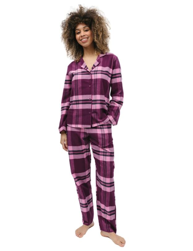 Cyberjammies Eve Pyjama Top Magenta Check 
