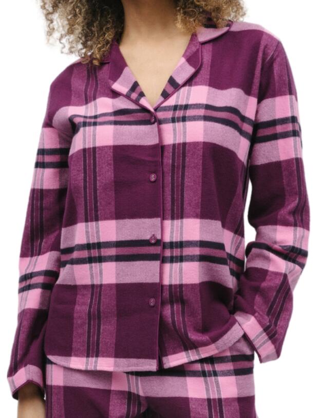 Cyberjammies Eve Pyjama Top Magenta Check 