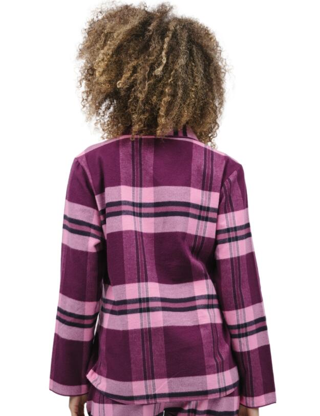 Cyberjammies Eve Pyjama Top Magenta Check 