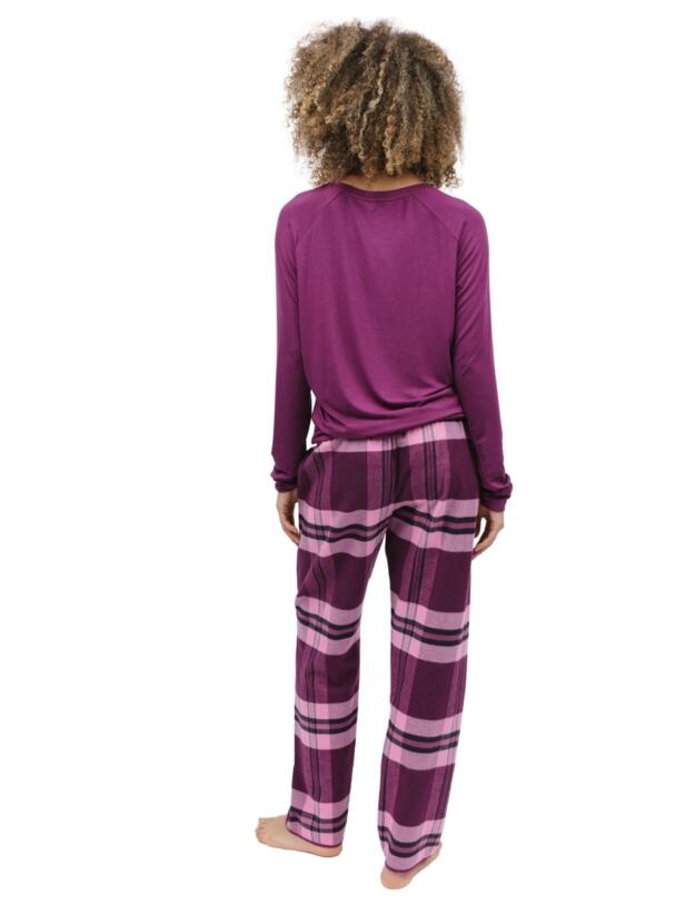 Cyberjammies Eve Pyjama Pants Magenta Check 