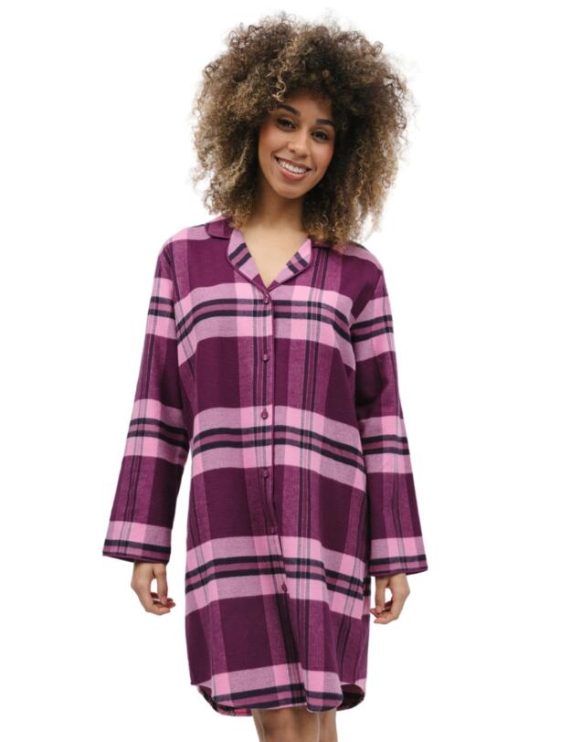 Cyberjammies Eve Nightshirt Magenta Check 