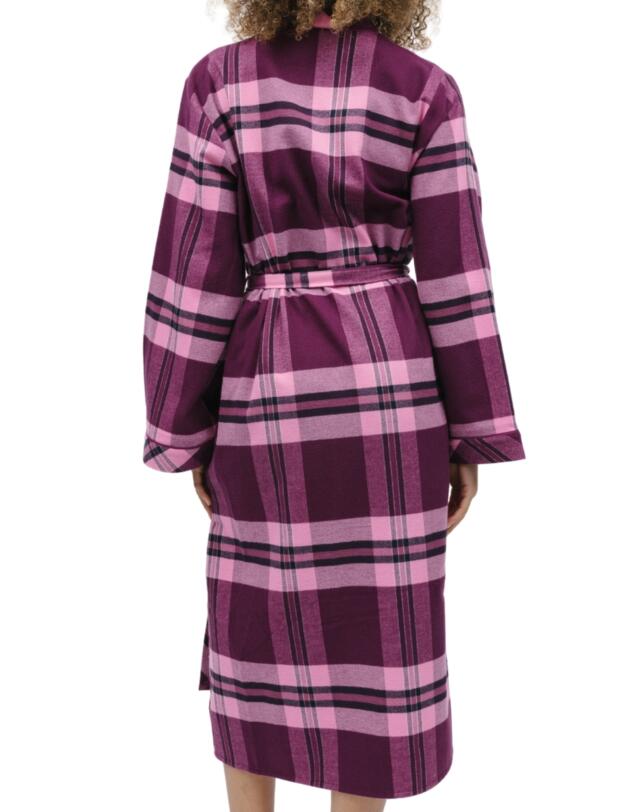 Cyberjammies Eve Long Dressing Gown Magenta Check 