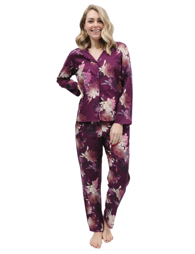 Cyberjammies Eve Pyjama Top Magenta Floral Top