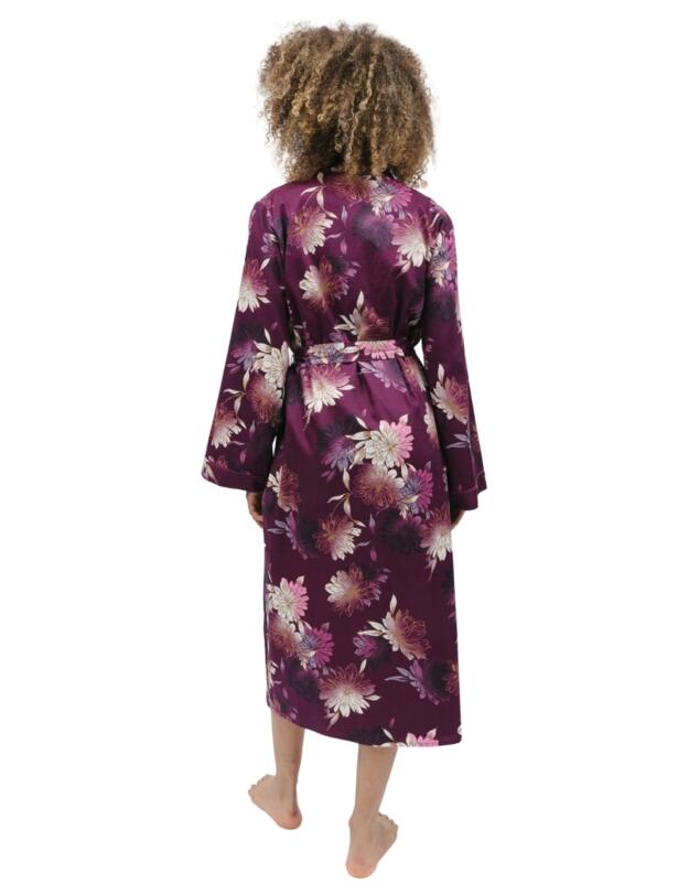 Cyberjammies Eve Long Dressing Gown Magenta Floral Top