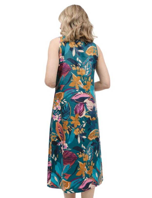 Cyberjammies Maple Nightdress Teal Leaf Print 