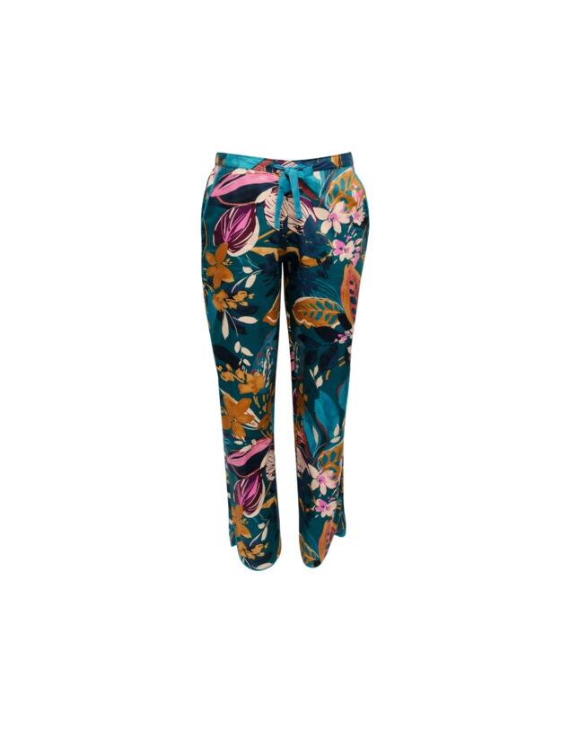 Cyberjammies Maple Pyjama Pants Teal Leaf Print 