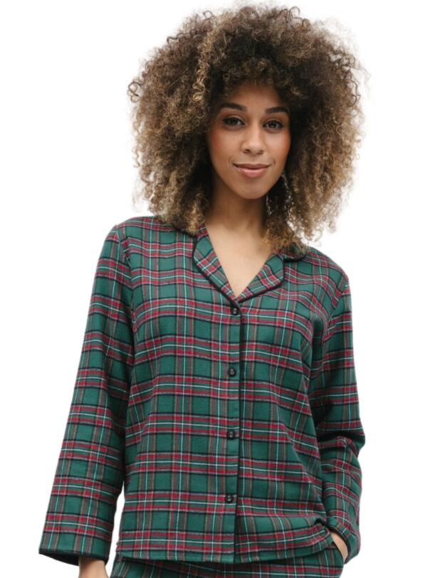 Cyberjammies Whistler Pyjama Top Green Check