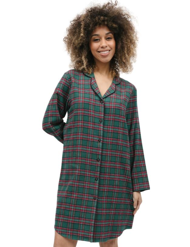 Cyberjammies Whistler Nightshirt Green Check 