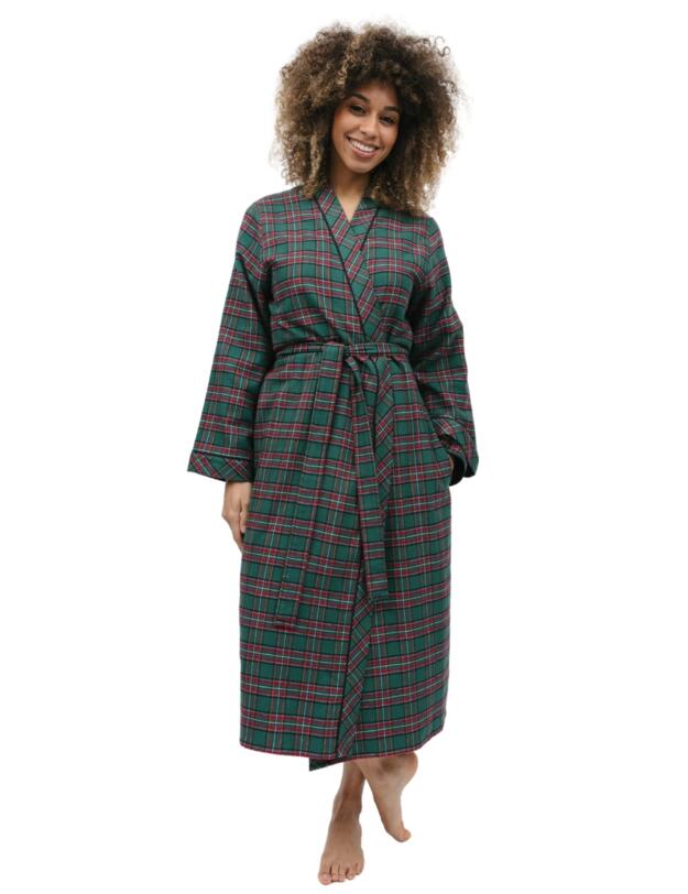 Cyberjammies Whistler Dressing Gown Green Check