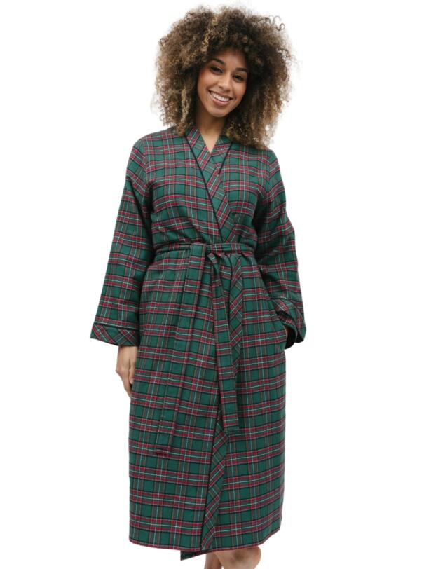Cyberjammies Whistler Dressing Gown Green Check