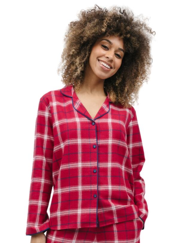 Cyberjammies Noel Pyjama Top Red Check